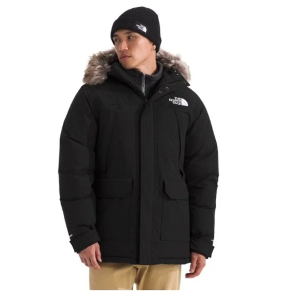 The North Face Mens McMurdo Parka Black 600-Down DryVent Fur Hood Jacket Large